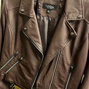 Brown jacket leather